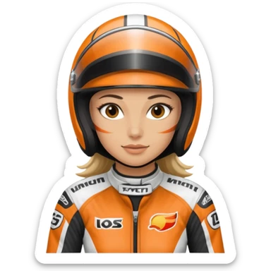 female motorcycle racer sticker