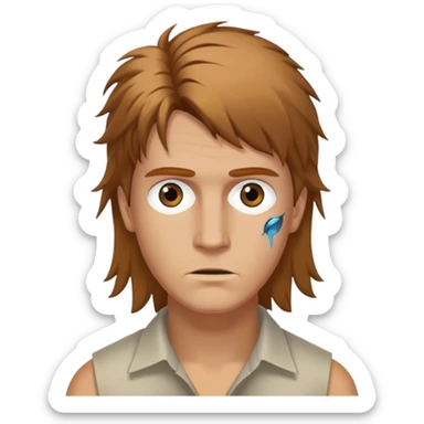 Jean Kirschstein from Attack on Titan Light brown hair, dead fish eyes, mullet hair sticker