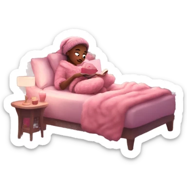 cozy evening pink christmas mood sticker