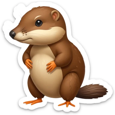 Haz un ornitorrinco es como cuerpo de nutria tiene pico cola de castor y patas de pato sticker