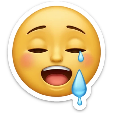 a crying emoji smiling while sneezing  sticker