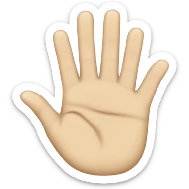 I want an emoji with a raised hand, palm facing up, with the ring finger extended and the pinky finger closed. The other fingers should be bent down. sticker