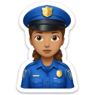 female police officer wit blue buckle sticker