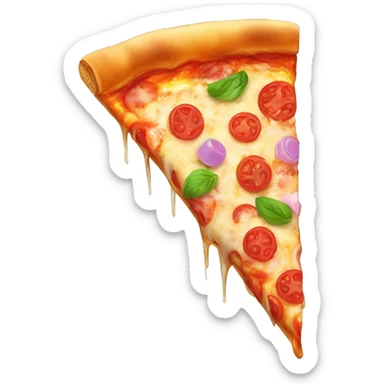 Pizza slice with sweets as toppinga sticker