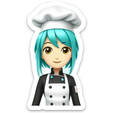 hatsune miku girl wear chef's hat sticker