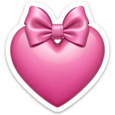 heart with bow pink  sticker