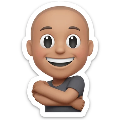 Smile face with arms around the neck sticker