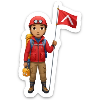 guide with flag in Mountain Climbing Team sticker