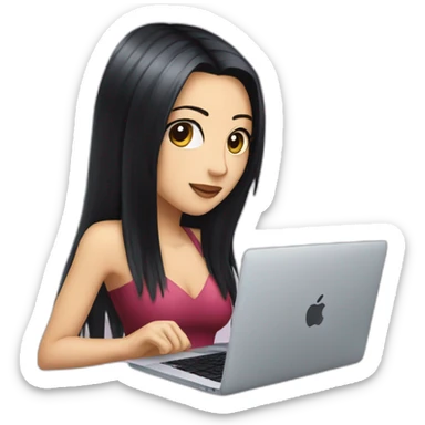 nico robin  with a macbook sticker