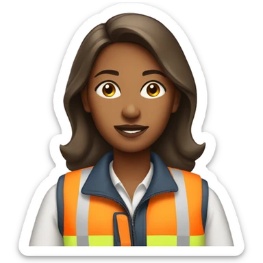 brown skinned woman in a safety vest sticker