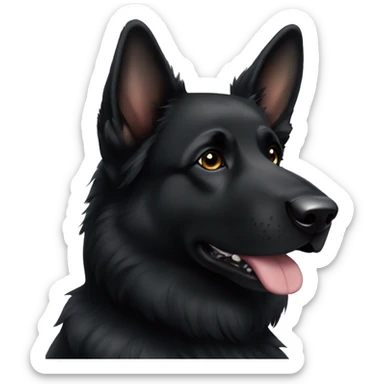Black German shepherd dog with white paws sticker