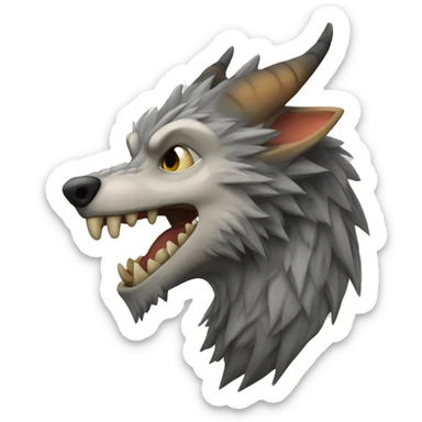 Loup mélange dragon sticker