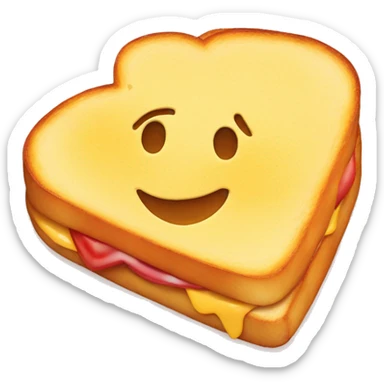 Grilled cheese shaped like a heart sticker