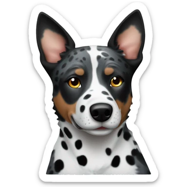 Black and white spotted Australian cattle dog full body blue eyes sticker