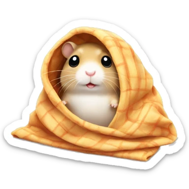 hamster wrapped in a blanket sticker