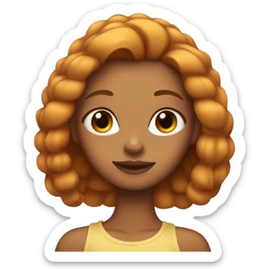 Tanned girl, long eyelashes, ginger straight hair  sticker