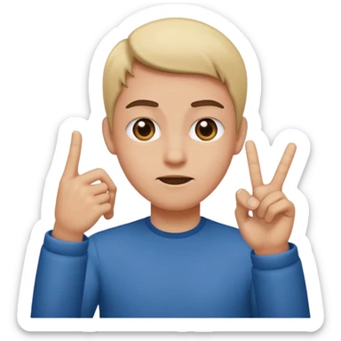 straight face flipping off sticker