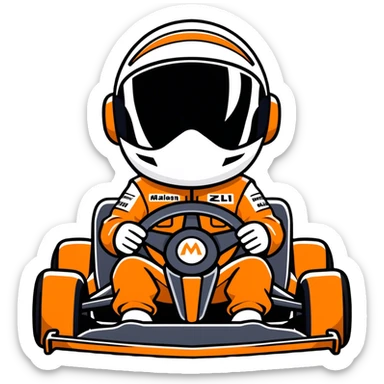 Person in mcclaren f1 race car sticker