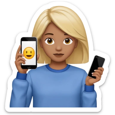 iPhone emoji my face, Right in the camera face, but colour hair colour skin my photo and clothes sticker