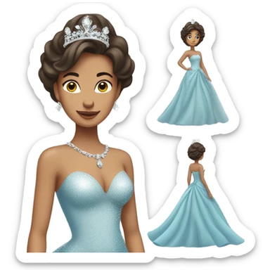 Brunette Pageant queen sticker