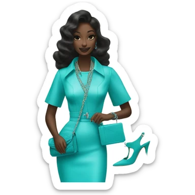 create a turquoise aqua blue dior purse with plushness and beauty sticker