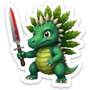 Stegosaurus with knife sticker
