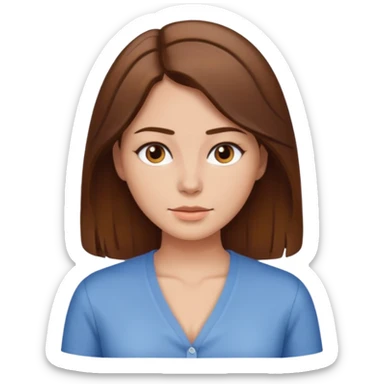 Woman with brown hair and middle part low cut shirt  sticker