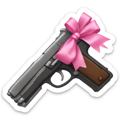 Gun with pink bow sticker