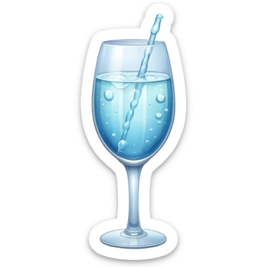 GLASS WITH FIZZ WATER WITHOUT STRAW sticker