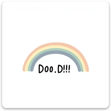 handwritten 越努力 越幸运 in pastel rainbow gradient, soft and uplifting, medium-bold handwritten font, centered, transparent background, gentle and hopeful style sticker