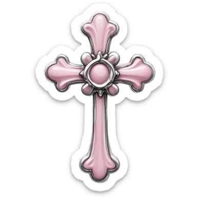 light pink chrome hearts cross sticker