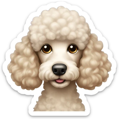Poodle, cream, light brown ears, kiss  sticker