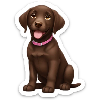 Happy sweet chocolate brown Labrador puppy sticker