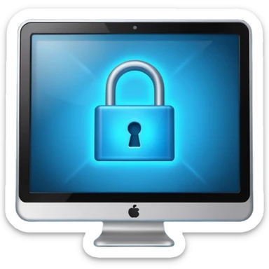 computer screen and the lock on it sticker