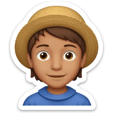 A 9 year old mexican boy with brown hair  sticker