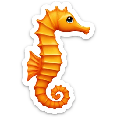 Orange seahorsw sticker