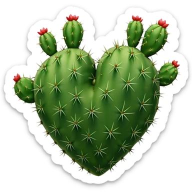 Cactus heart with thorns sticker