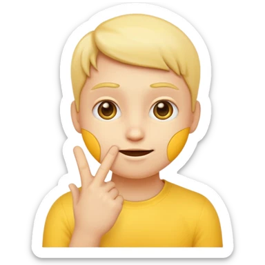 yellow emoji who do fingermouthing pose sticker