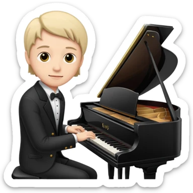 a pianist is playing the piano sticker