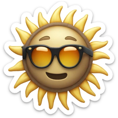 wondering sun with glasses sticker