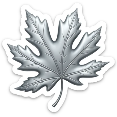 Falling 2 leaves made of silver 🍃 sticker