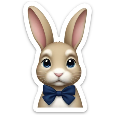 Bunny with a navy blue bow  sticker