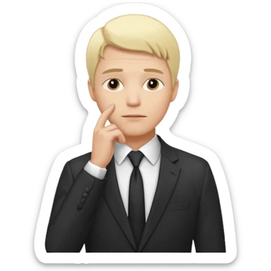 consulting man with hand with white skin and blonde hair sticker