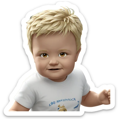 blonde boy in white shirt sticker