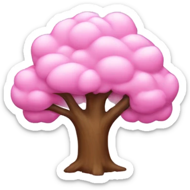 A tree with pink snow sticker