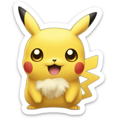 pikachu face with wonder sticker