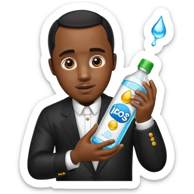 Diddy party with diddy holding baby oil sticker