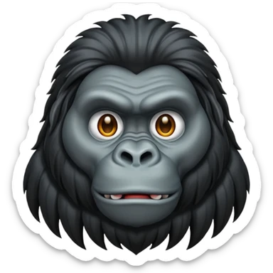 long haired gorilla sticker