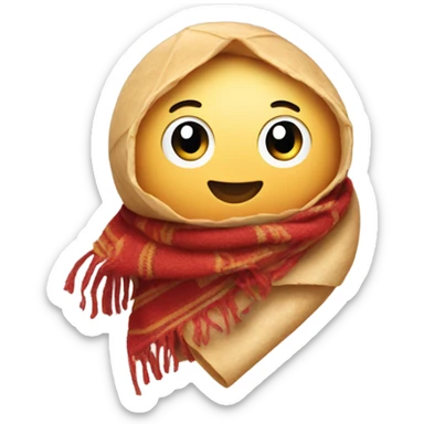 Burrito wearing a scarf sticker