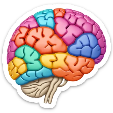 Cerveau en ébullition avec plusieurs couleurs sticker